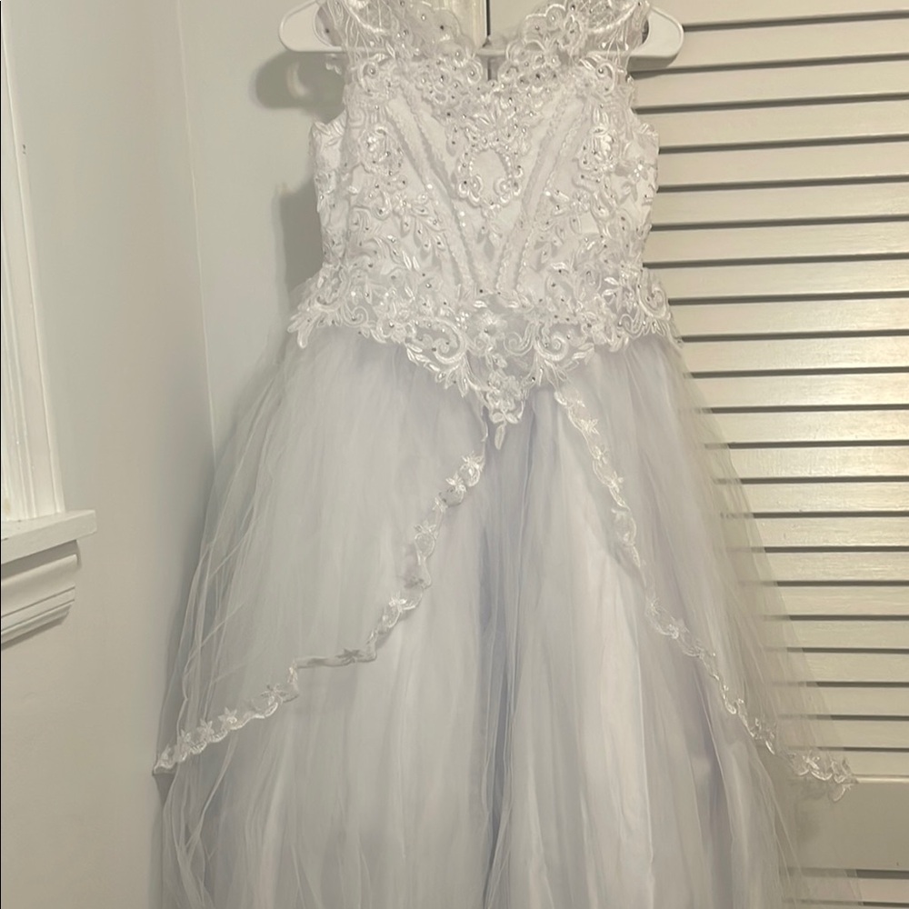 Elegant White Lace Kids Dress